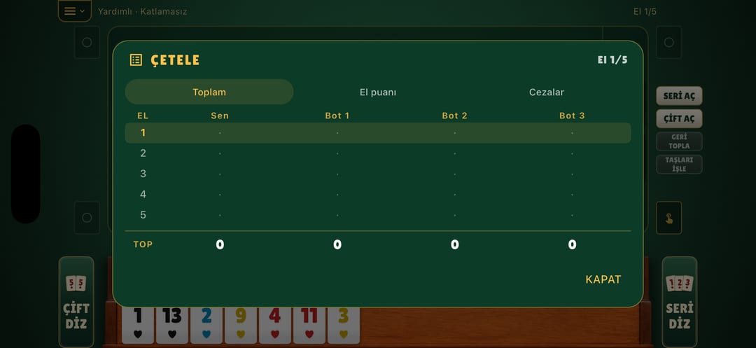 101 Okey Masası — 3